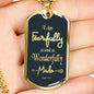Fearfully And Wonderfully Made Necklace Stainless Steel or 18k Gold Dog Tag 24" Chain - Express Your Love Gifts