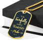 Fearfully And Wonderfully Made Necklace Stainless Steel or 18k Gold Dog Tag 24" Chain - Express Your Love Gifts