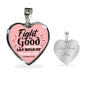 Fight The Good Fight Of Faith Necklace Stainless Steel or 18k Gold Heart Pendant 18-22" - Express Your Love Gifts