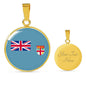 Fiji Flag Necklace Fiji Flag Stainless Steel or 18k Gold 18-22" - Express Your Love Gifts