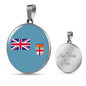 Fiji Flag Necklace Fiji Flag Stainless Steel or 18k Gold 18-22" - Express Your Love Gifts