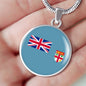 Fiji Flag Necklace Fiji Flag Stainless Steel or 18k Gold 18-22" - Express Your Love Gifts