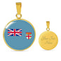 Fiji Flag Necklace Fiji Flag Stainless Steel or 18k Gold 18-22" - Express Your Love Gifts