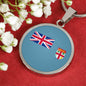 Fiji Flag Necklace Fiji Flag Stainless Steel or 18k Gold 18-22" - Express Your Love Gifts