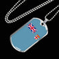 Fiji Flag Necklace Fiji Flag Stainless Steel or 18k Gold Dog Tag 24" - Express Your Love Gifts