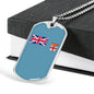 Fiji Flag Necklace Fiji Flag Stainless Steel or 18k Gold Dog Tag 24" - Express Your Love Gifts