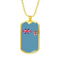 Fiji Flag Necklace Fiji Flag Stainless Steel or 18k Gold Dog Tag 24" - Express Your Love Gifts