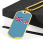 Fiji Flag Necklace Fiji Flag Stainless Steel or 18k Gold Dog Tag 24" - Express Your Love Gifts