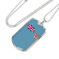 Fiji Flag Necklace Fiji Flag Stainless Steel or 18k Gold Dog Tag 24" - Express Your Love Gifts