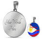 Filipina Princess Circle Pendant Necklace Stainless Steel or 18k Gold 18-22" - Express Your Love Gifts
