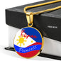 Filipina Princess Circle Pendant Necklace Stainless Steel or 18k Gold 18-22" - Express Your Love Gifts