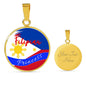 Filipina Princess Circle Pendant Necklace Stainless Steel or 18k Gold 18-22" - Express Your Love Gifts