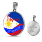 Filipina Princess Circle Pendant Necklace Stainless Steel or 18k Gold 18-22" - Express Your Love Gifts