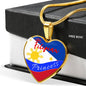 Filipina Princess Necklace Stainless Steel or 18k Gold Heart Pendant 18-22'' - Express Your Love Gifts