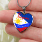 Filipina Princess Necklace Stainless Steel or 18k Gold Heart Pendant 18-22'' - Express Your Love Gifts