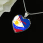 Filipina Princess Necklace Stainless Steel or 18k Gold Heart Pendant 18-22'' - Express Your Love Gifts