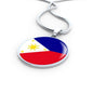 Filipino Flag Circle Necklace Stainless Steel or 18k Gold 18-22" Pendant - Express Your Love Gifts