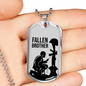 Final Brother Soldier Dog Tag Necklace Stainless Steel or 18k Gold 24" Chain-Express Your Love Gifts