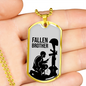 Final Brother Soldier Dog Tag Necklace Stainless Steel or 18k Gold 24" Chain-Express Your Love Gifts