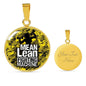 Fitness Gym Bodybuilder Motivation Gift Mean Lean Fighting Machine Circle Necklace-Express Your Love Gifts