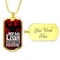 Fitness Gym Bodybuilder Motivation Gift Mean Lean Fighting Machine Necklace Stainless Steel or 18k Gold Dog Tag 24" Chain-Express Your Love Gifts
