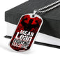 Fitness Gym Bodybuilder Motivation Gift Mean Lean Fighting Machine Necklace Stainless Steel or 18k Gold Dog Tag 24" Chain-Express Your Love Gifts