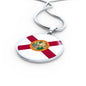 Florida State Flag Necklace Stainless Steel or 18k Gold Circle Pendant 18-22" - Express Your Love Gifts