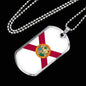 Florida State Flag Necklace Stainless Steel or 18k Gold Dog Tag 24" Chain - Express Your Love Gifts