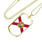 Florida State Flag Necklace Stainless Steel or 18k Gold Dog Tag 24" Chain - Express Your Love Gifts