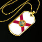 Florida State Flag Necklace Stainless Steel or 18k Gold Dog Tag 24" Chain - Express Your Love Gifts