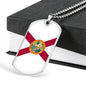 Florida State Flag Necklace Stainless Steel or 18k Gold Dog Tag 24" Chain - Express Your Love Gifts