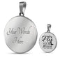 Fly As Far As Your Wings Can Take You Circle Necklace Stainless Steel or 18k Gold 18-22" - Express Your Love Gifts