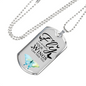 Fly As Far As Your Wings Can Take You Necklace Stainless Steel or 18k Gold Dog Tag 24" Chain-Express Your Love Gifts