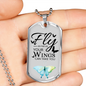 Fly As Far As Your Wings Can Take You Necklace Stainless Steel or 18k Gold Dog Tag 24" Chain-Express Your Love Gifts