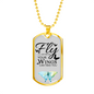 Fly As Far As Your Wings Can Take You Necklace Stainless Steel or 18k Gold Dog Tag 24" Chain-Express Your Love Gifts
