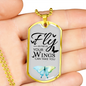 Fly As Far As Your Wings Can Take You Necklace Stainless Steel or 18k Gold Dog Tag 24" Chain-Express Your Love Gifts
