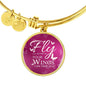 Fly As Far As Your Wings Can Take You Stainless Steel or 18k Gold Circle Bangle Bracelet - Express Your Love Gifts
