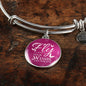 Fly As Far As Your Wings Can Take You Stainless Steel or 18k Gold Circle Bangle Bracelet - Express Your Love Gifts