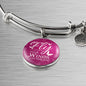 Fly As Far As Your Wings Can Take You Stainless Steel or 18k Gold Circle Bangle Bracelet - Express Your Love Gifts