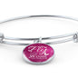 Fly As Far As Your Wings Can Take You Stainless Steel or 18k Gold Circle Bangle Bracelet - Express Your Love Gifts