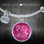 Fly As Far As Your Wings Can Take You Stainless Steel or 18k Gold Circle Bangle Bracelet - Express Your Love Gifts