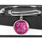 Fly As Far As Your Wings Can Take You Stainless Steel or 18k Gold Circle Bangle Bracelet - Express Your Love Gifts