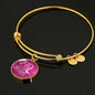 Fly As Far As Your Wings Can Take You Stainless Steel or 18k Gold Circle Bangle Bracelet - Express Your Love Gifts