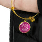 Fly As Far As Your Wings Can Take You Stainless Steel or 18k Gold Circle Bangle Bracelet - Express Your Love Gifts