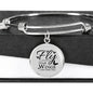 Fly As Far As Your Wings Can Take You Stainless Steel or 18k Gold Circle Bangle Bracelet - Express Your Love Gifts