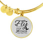 Fly As Far As Your Wings Can Take You Stainless Steel or 18k Gold Circle Bangle Bracelet - Express Your Love Gifts
