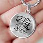 Fly As Far As Your Wings Can Take You Transparent Circle Necklace Stainless Steel or 18k Gold 18-22" - Express Your Love Gifts