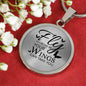 Fly As Far As Your Wings Can Take You Transparent Circle Necklace Stainless Steel or 18k Gold 18-22" - Express Your Love Gifts