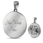 Fly As Far As Your Wings Can Take You Transparent Circle Necklace Stainless Steel or 18k Gold 18-22" - Express Your Love Gifts
