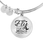 Fly As Far As Your Wings Can Take You Transparent Stainless Steel or 18k Gold Circle Bangle Bracelet - Express Your Love Gifts